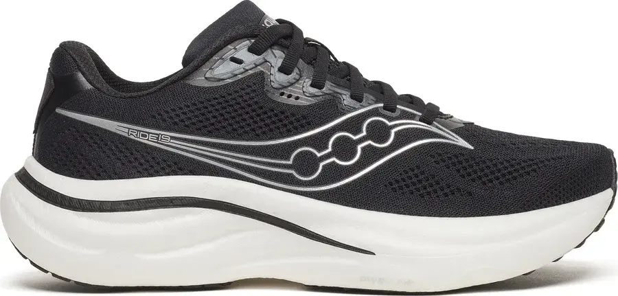 Saucony Ride 19 løpesko dame, Black/Silver produktbilde
