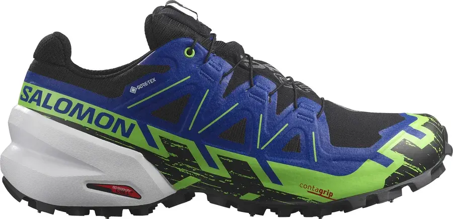 Salomon Spikecross 6 GORE-TEX piggsko unisex, Black/Surf The Web/Green Gecko produktbilde