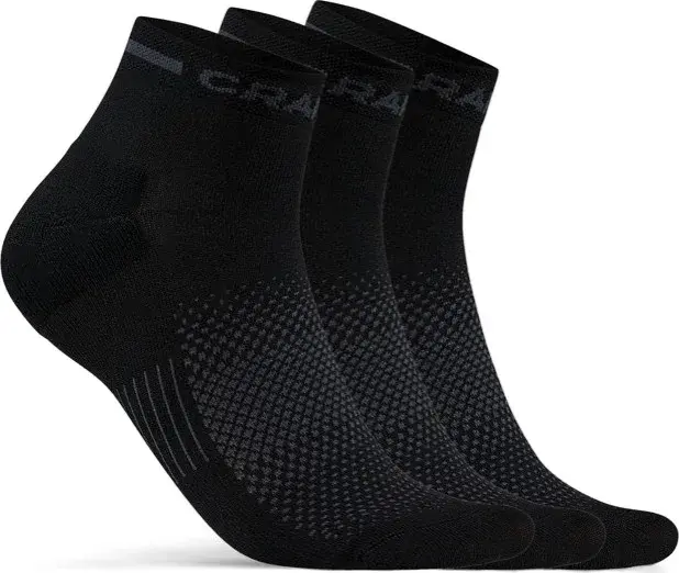 Craft Core Dry Mid Sock treningssokk 3-pakning, Black produktbilde
